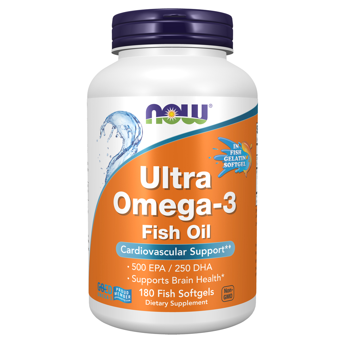 NOW Foods Ultra Omega-3 (Fish Gelatin) - 180 Fish Softgels / Ultra Omega-3 (żelatyna rybia) - 180 Fish kapsułek miękkich