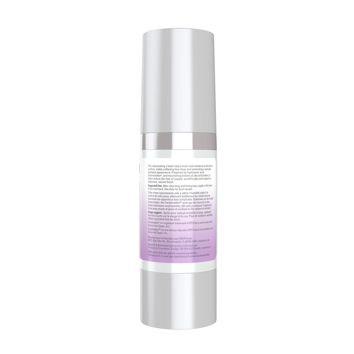NOW Foods Hyaluronic AM Moisturizer - 2 fl. oz. – Right label / Etykieta producenta