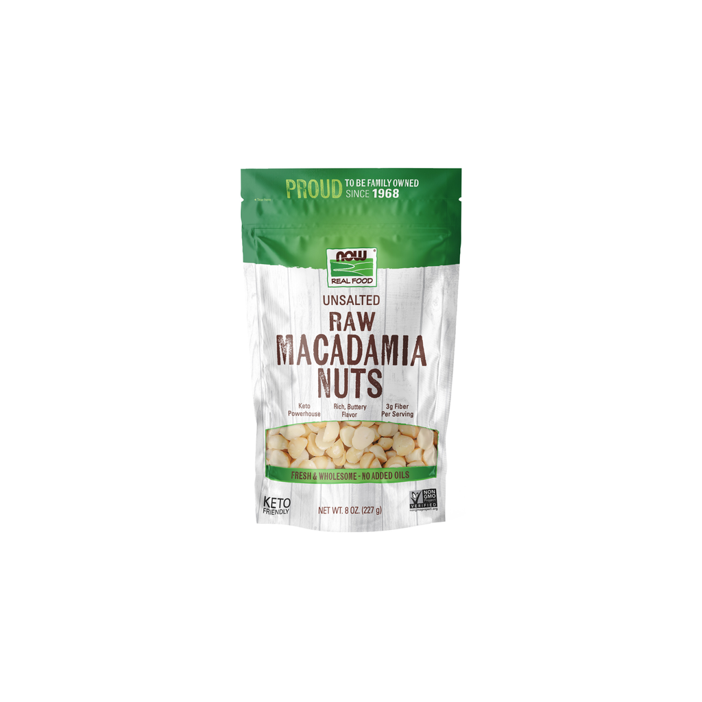 NOW Foods Macadamia Nuts, Raw & Unsalted - 8 oz. / orzechy makadamia, surowe i niesolone - 8 oz.