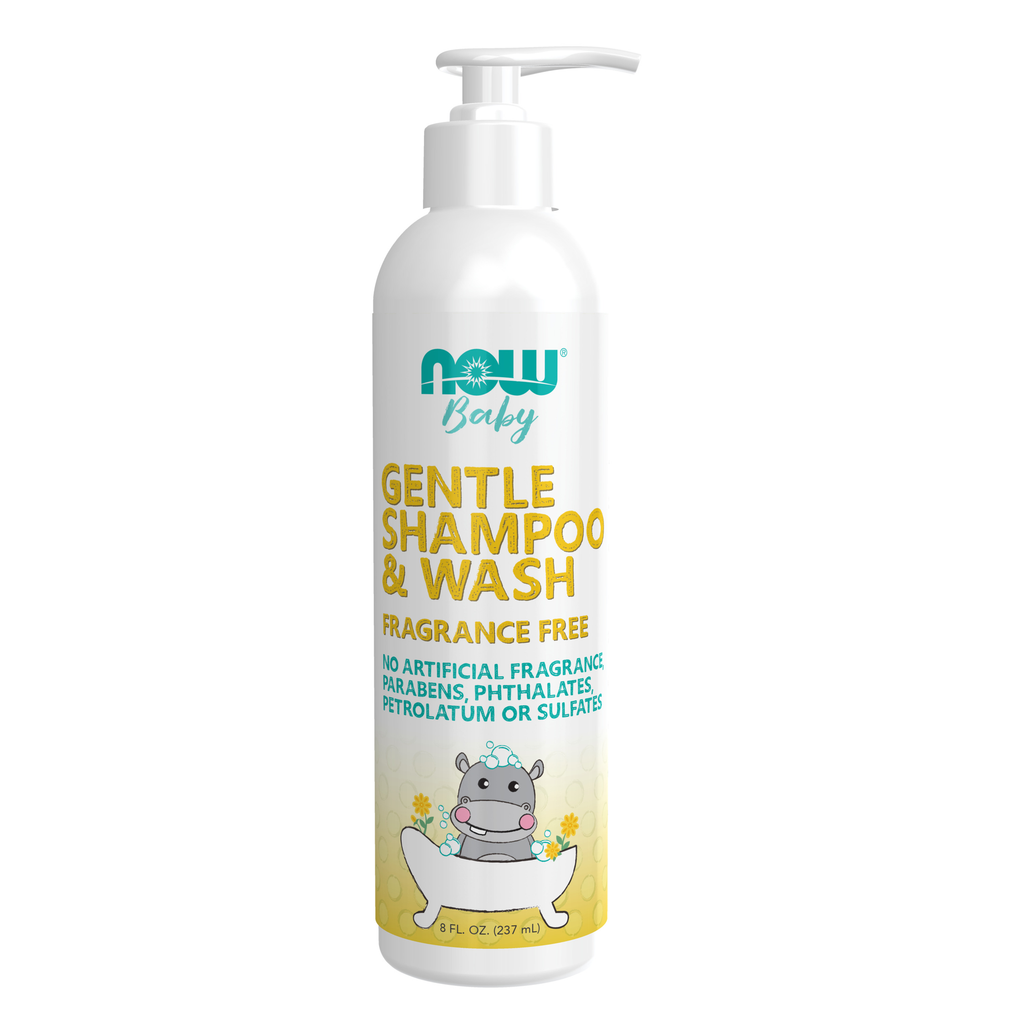 NOW Foods Gentle Baby Shampoo & Wash, Fragrance Free - 8 fl. oz. / Gentle dla niemowląt szampon & Wash, bez dodatków zapachowych - 8 fl oz