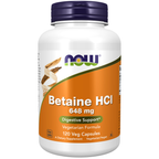 NOW Foods Betaine HCl 648 mg - 120 Veg Capsules / Betaine HCl 648 mg - 120 kapsułek roślinnych