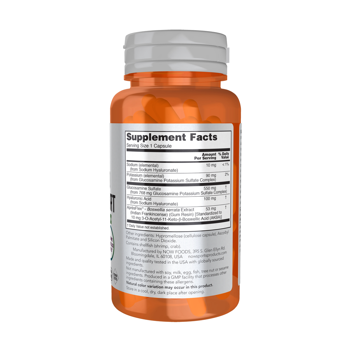 NOW Foods Advanced Joint Support - 60 Capsules – Right label / Etykieta producenta