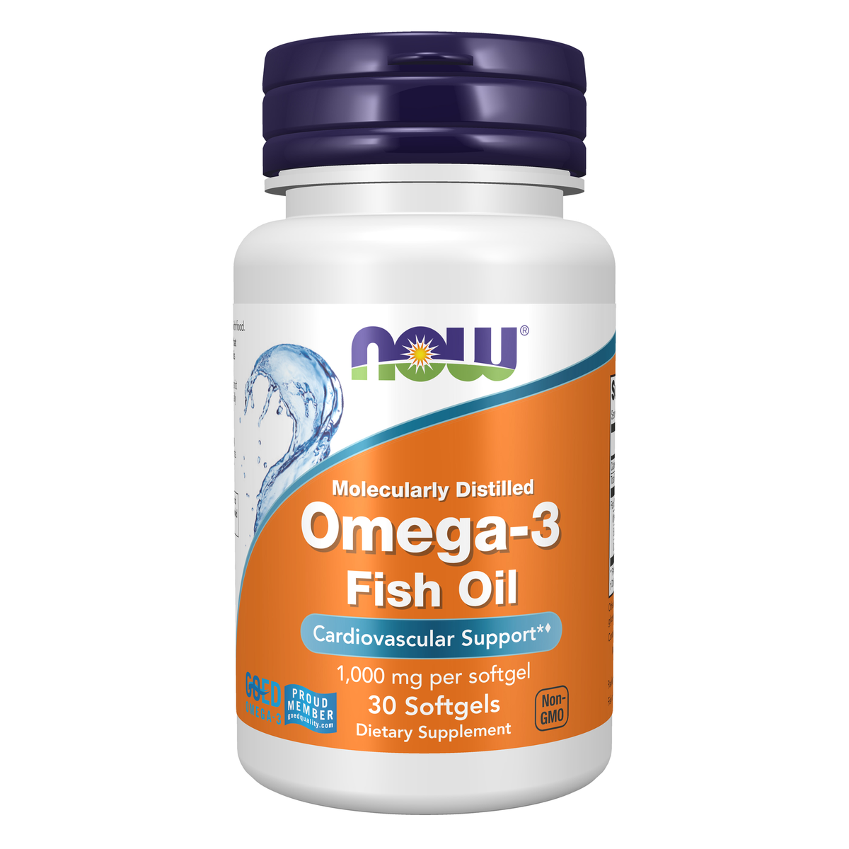 NOW Foods Omega-3 Fish Oil, Molecularly Distilled - 30 Softgels / Omega-3 olej rybi, destylowany molekularnie - 30 kapsułek miękkich