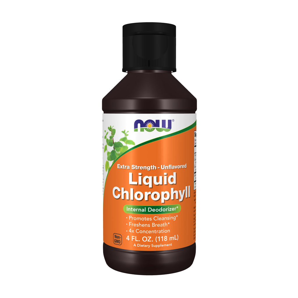 NOW Foods Chlorophyll Liquid, Extra Strength Unflavored - 4 fl. oz. / Chlorophyll płyn, zwiększona moc bez dodatków smakowych - 4 fl oz