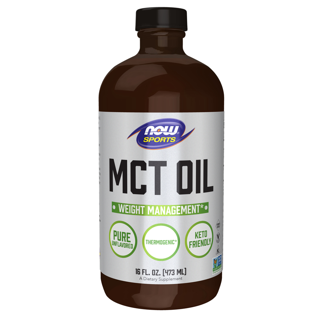 NOW Foods MCT Oil Liquid in Glass Bottle - 16 fl. oz. / MCT olejek płyn in szkło butelka - 16 fl oz