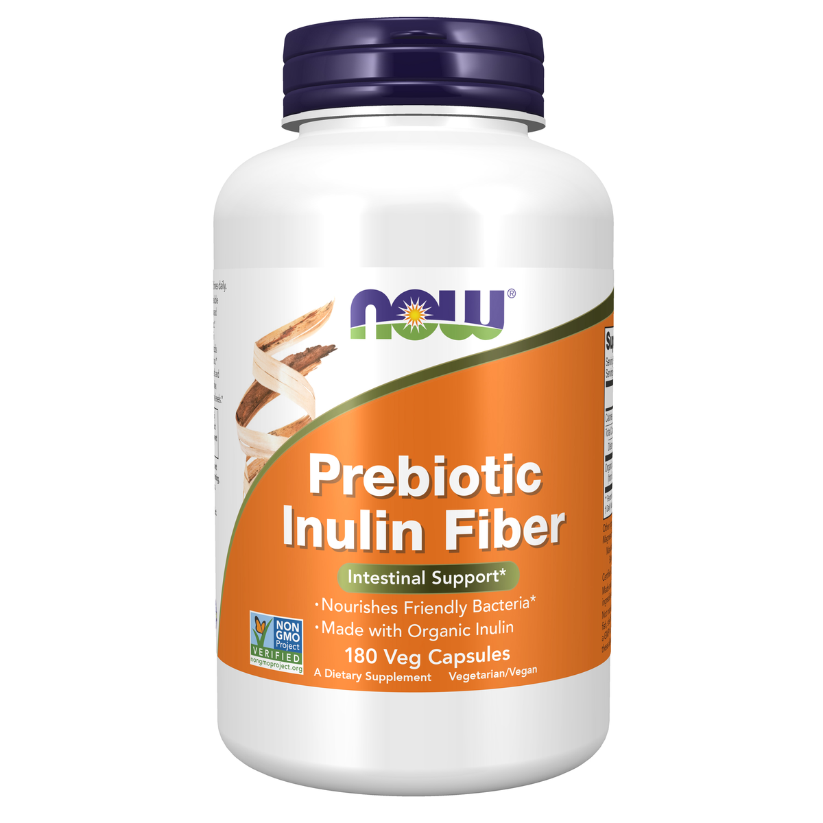 NOW Foods Prebiotic Inulin Fiber - 180 Veg Capsules / prebiotyk Inulin błonnik - 180 kapsułek roślinnych