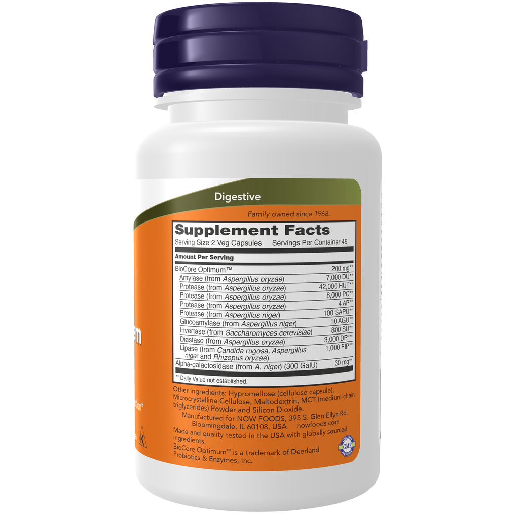 NOW Foods Optimal Digestive System - 90 Veg Capsules – Right label / Etykieta producenta