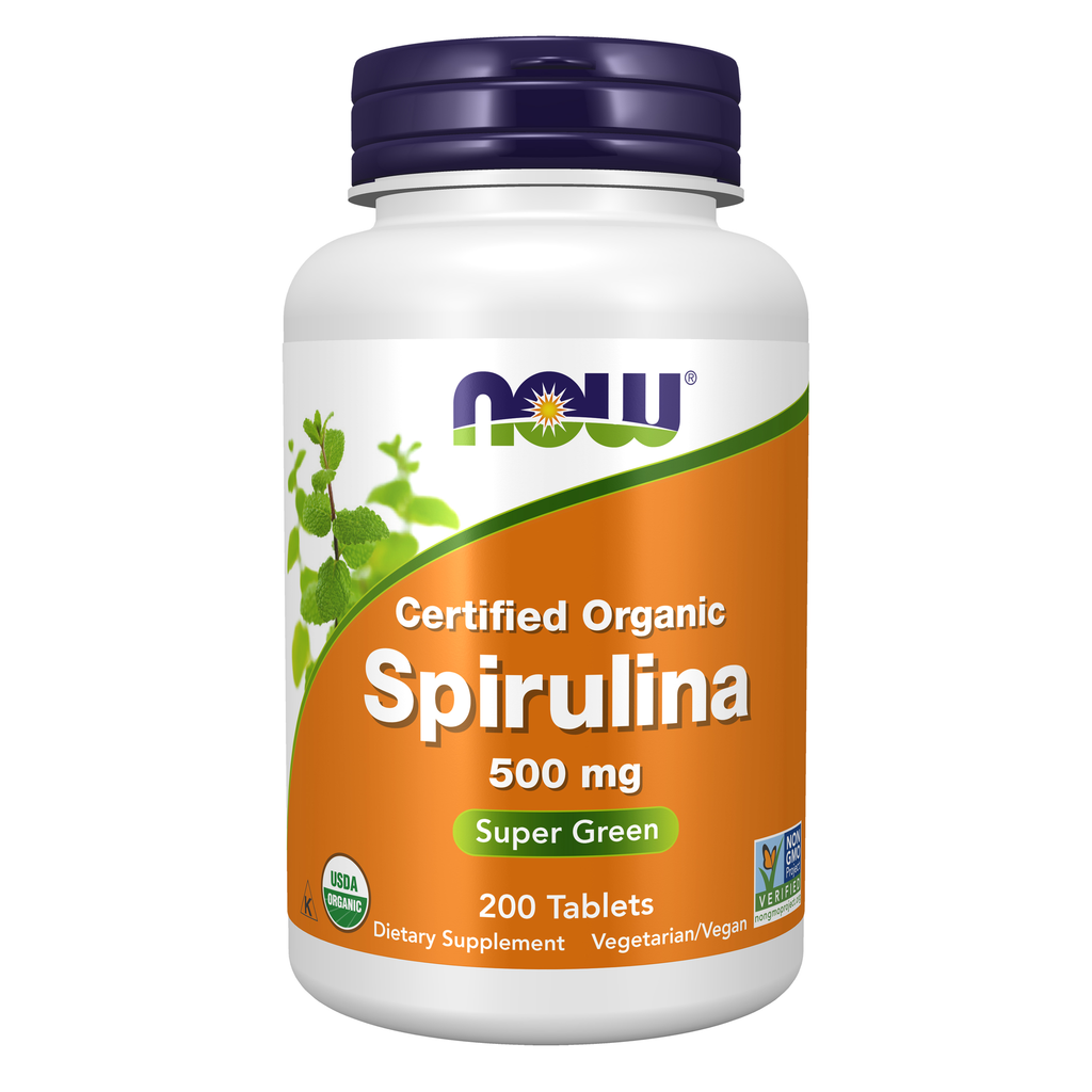 NOW Foods Spirulina 500 mg, Organic - 200 Tablets – Apteczka