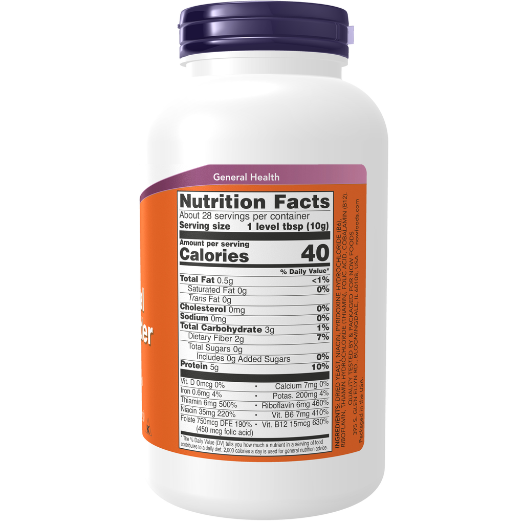 NOW Foods Nutritional Yeast Powder - 10 oz. – Label details / Etykieta producenta