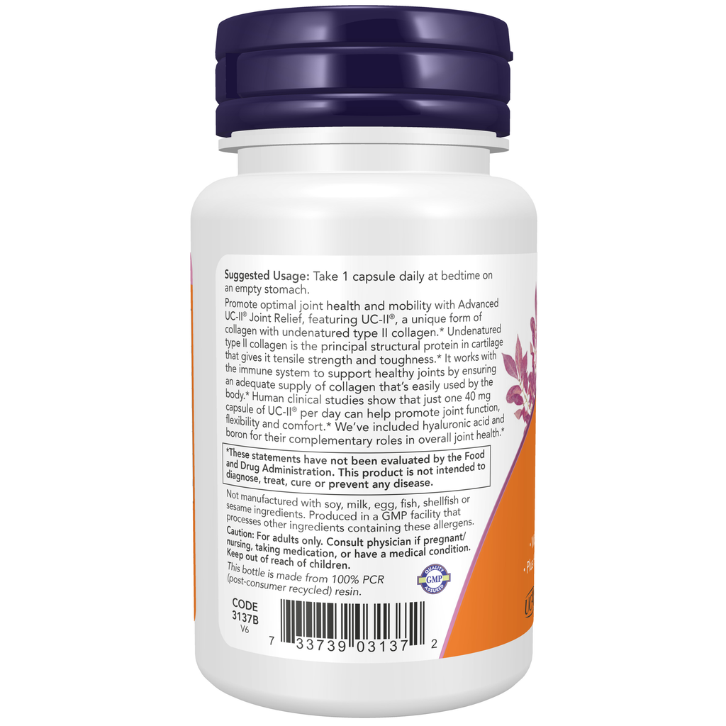 NOW Foods UC-II® Advanced Joint Relief - 60 Capsules – Apteczka