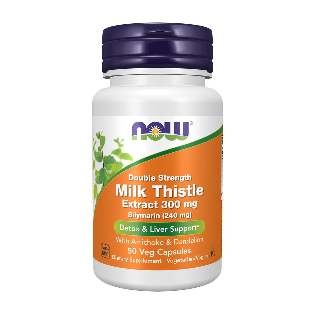 NOW Foods Milk Thistle, Double Strength 300 mg - 50 Veg Capsules / ostropest plamisty, podwójna moc 300 mg - 50 kapsułek roślinnych
