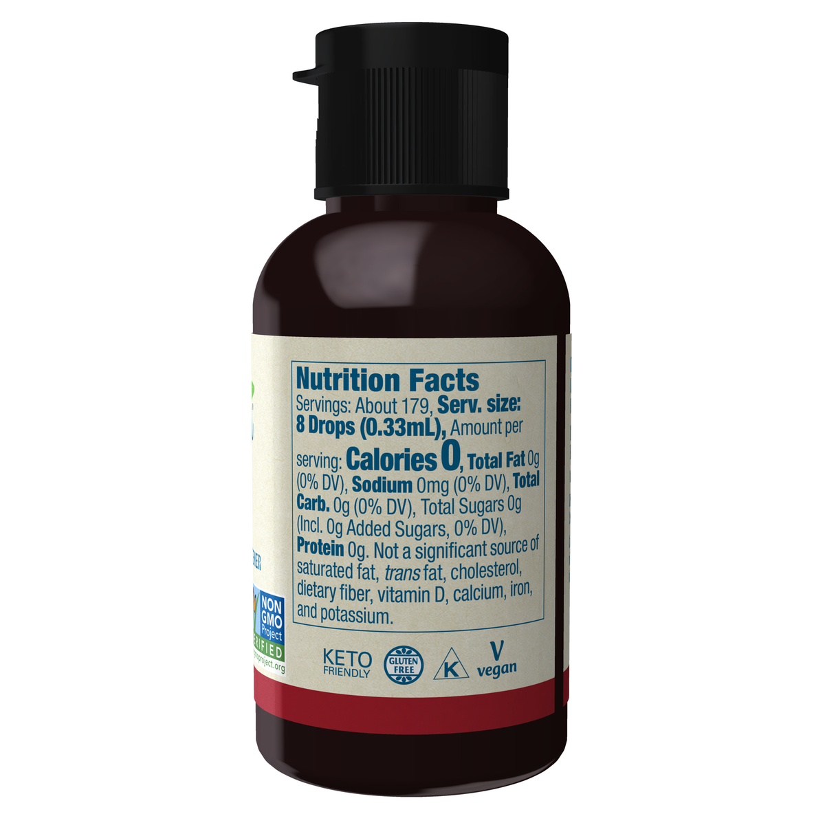 NOW Foods BetterStevia® Liquid, Maple - 2 fl. oz. – Label details / Etykieta producenta