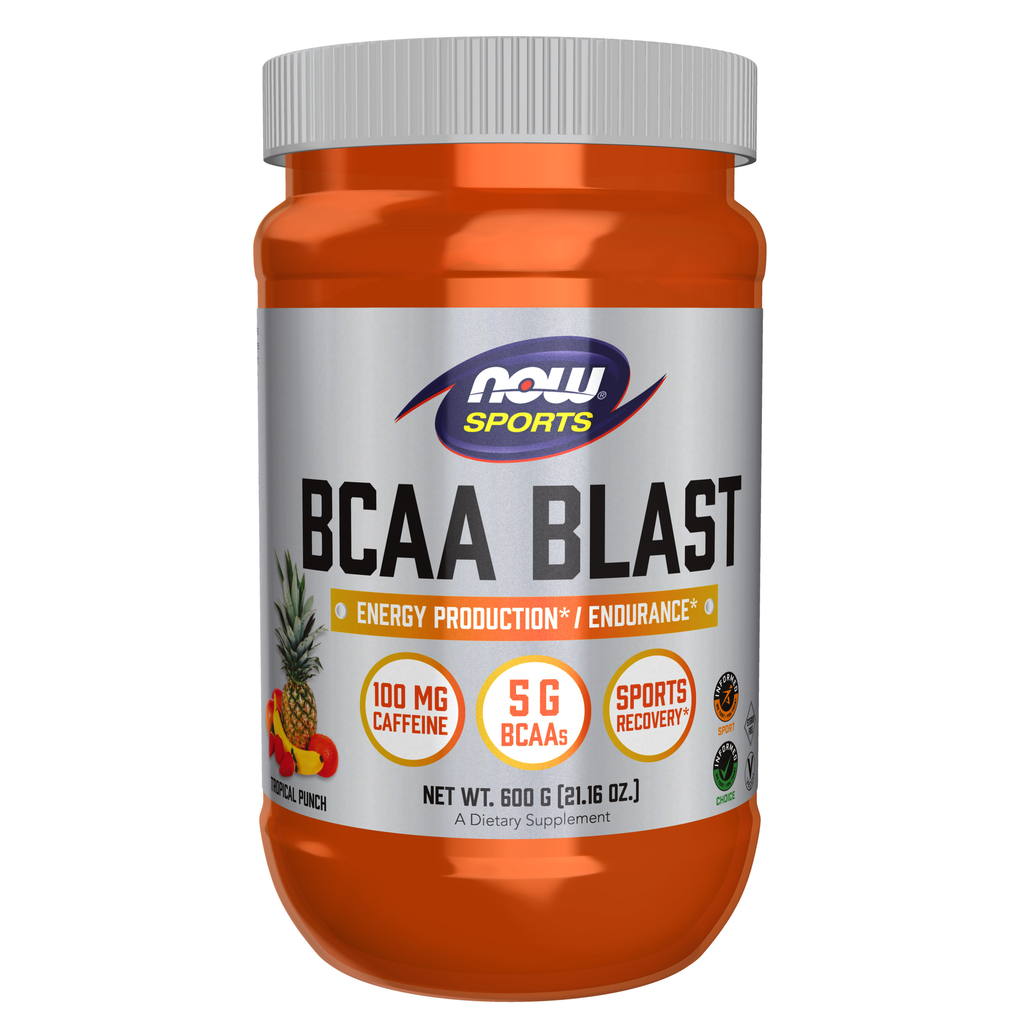 NOW Foods BCAA Blast Powder, Tropical Punch Flavor - 600 Grams / BCAA Blast proszek, Tropical Punch smak - 600 Grams