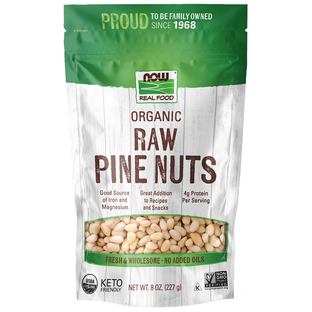 NOW Foods Pine Nuts, Raw Organic - 8 oz. / orzeszki piniowe, surowy produkt ekologiczny - 8 oz.