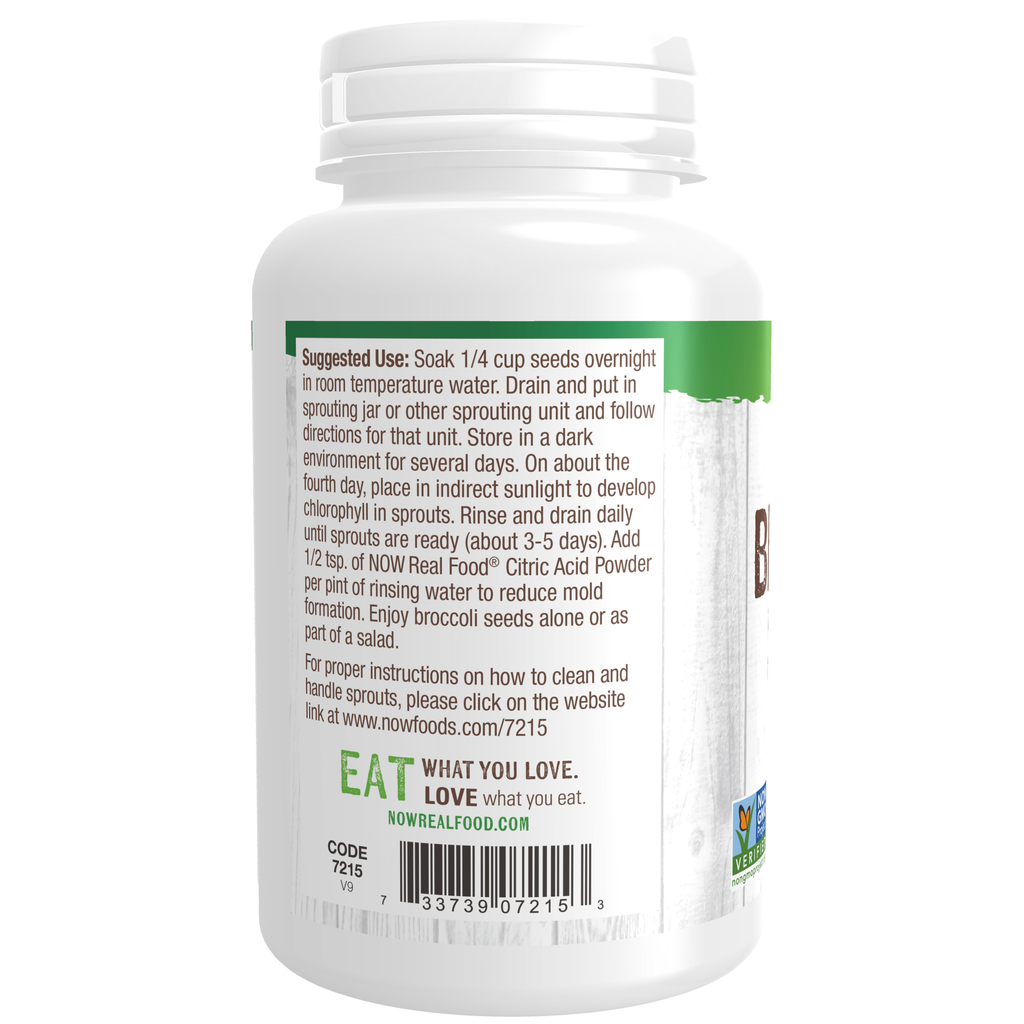 NOW Foods Broccoli Seeds - 4 oz. – Label details / Etykieta producenta