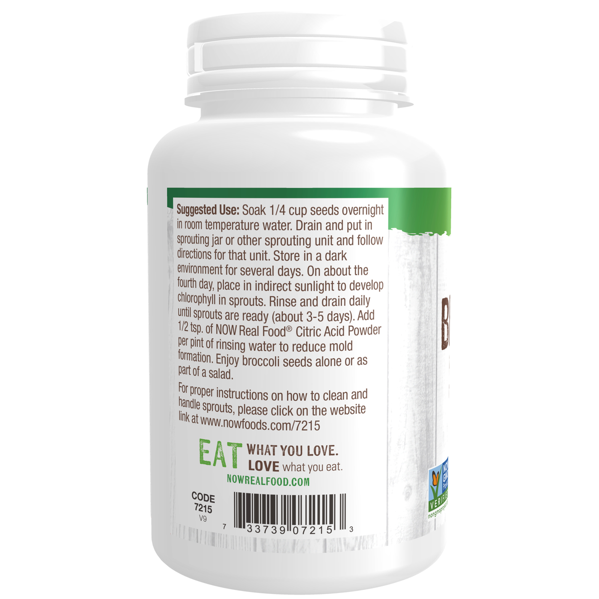 NOW Foods Broccoli Seeds - 4 oz. – Label details / Etykieta producenta
