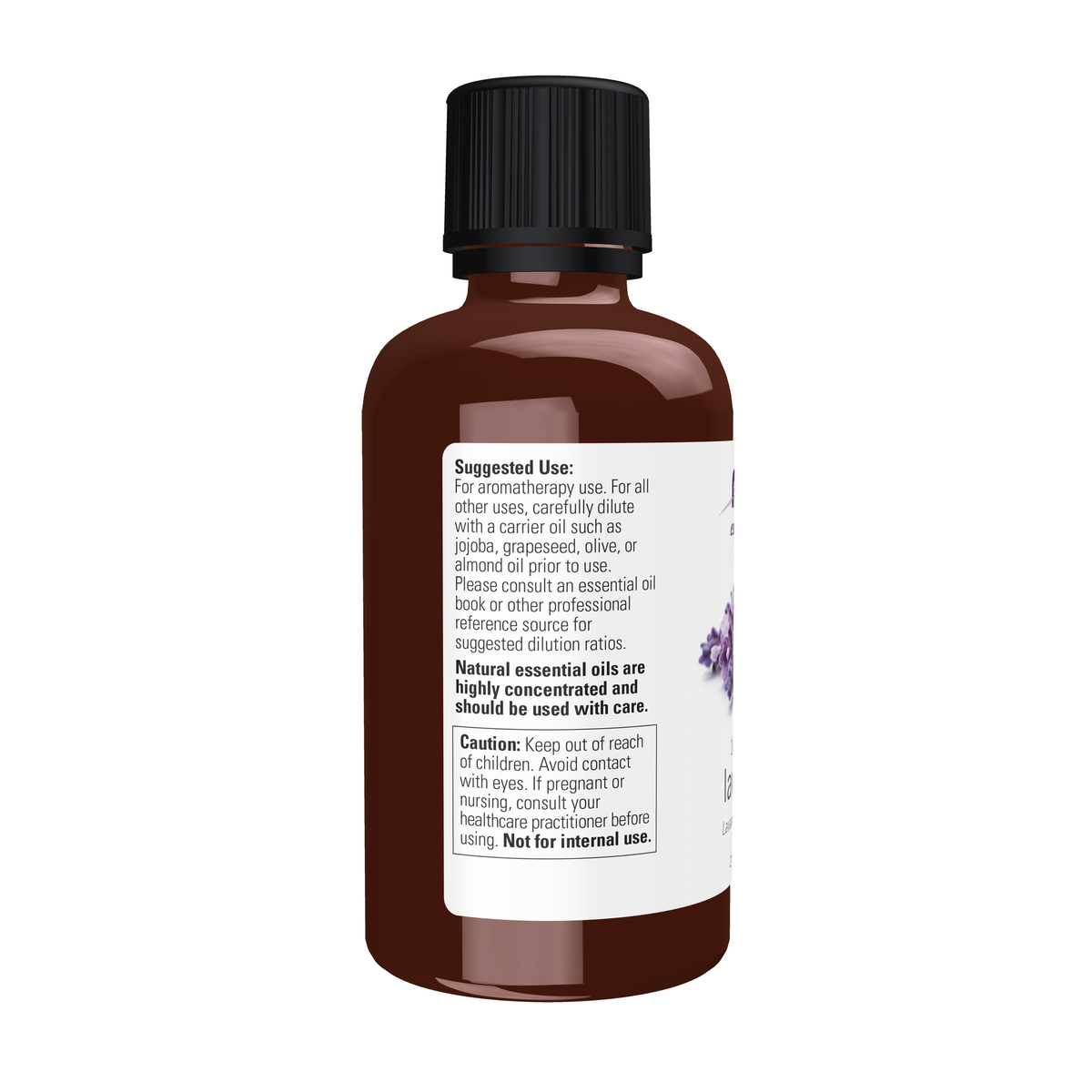 NOW Foods Lavender Oil - 2 fl. oz. – Left label / Etykieta producenta