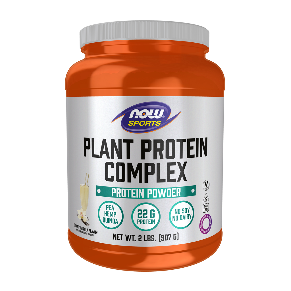 NOW Foods Plant Protein Complex, Creamy Vanilla Powder - 2 lbs. / kompleks białek roślinnych, kremowa wanilia proszek - 2 lb