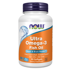 NOW Foods Ultra Omega-3 Fish Oil (Bovine Gelatin) - 90 Softgels / Ultra Omega-3 olej rybi (żelatyna wołowa) - 90 kapsułek miękkich