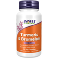 NOW Foods Turmeric & Bromelain - 90 Veg Capsules / kurkuma & bromelaina - 90 kapsułek roślinnych