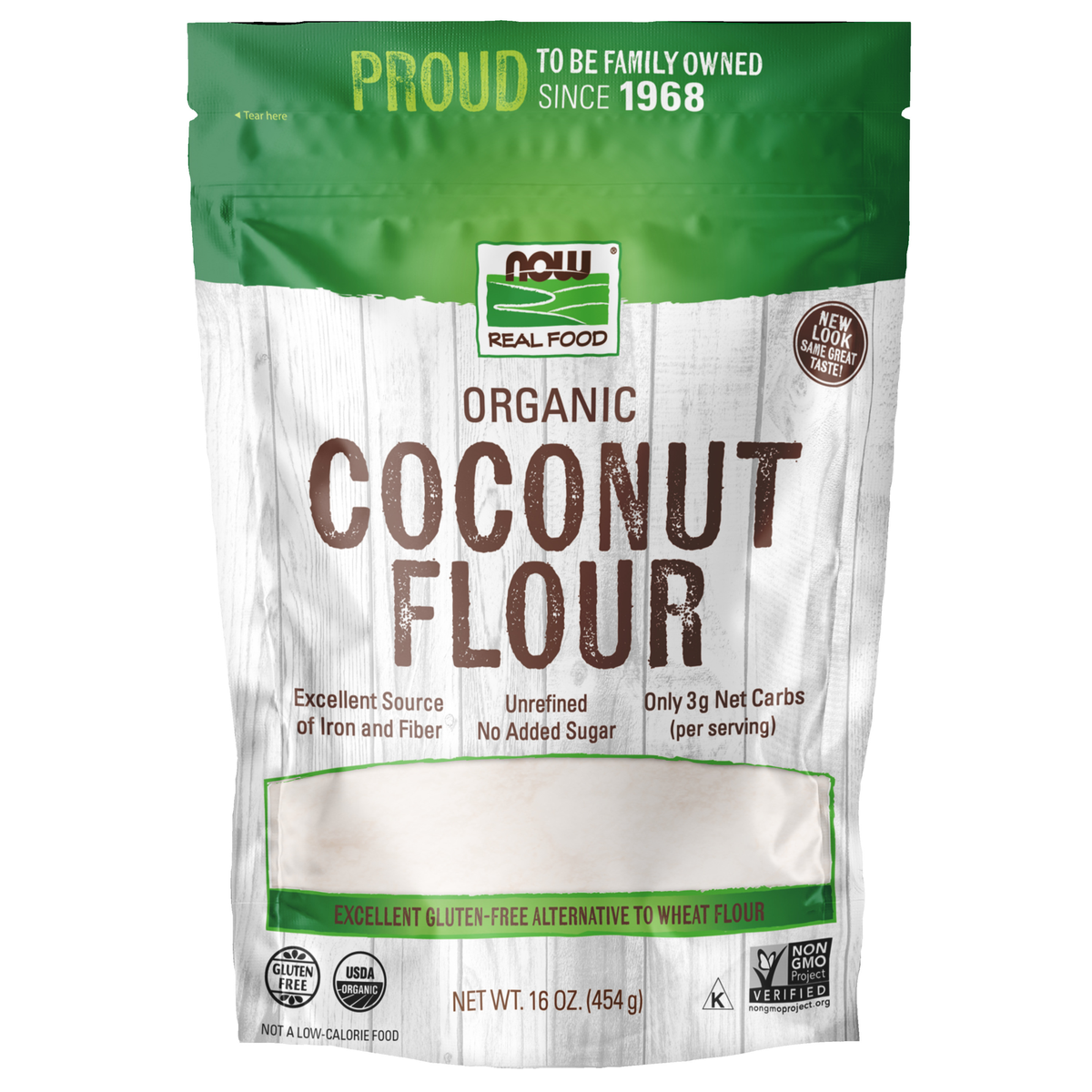 NOW Foods Coconut Flour, Organic - 16 oz. / kokos Flour, produkt ekologiczny - 16 oz.