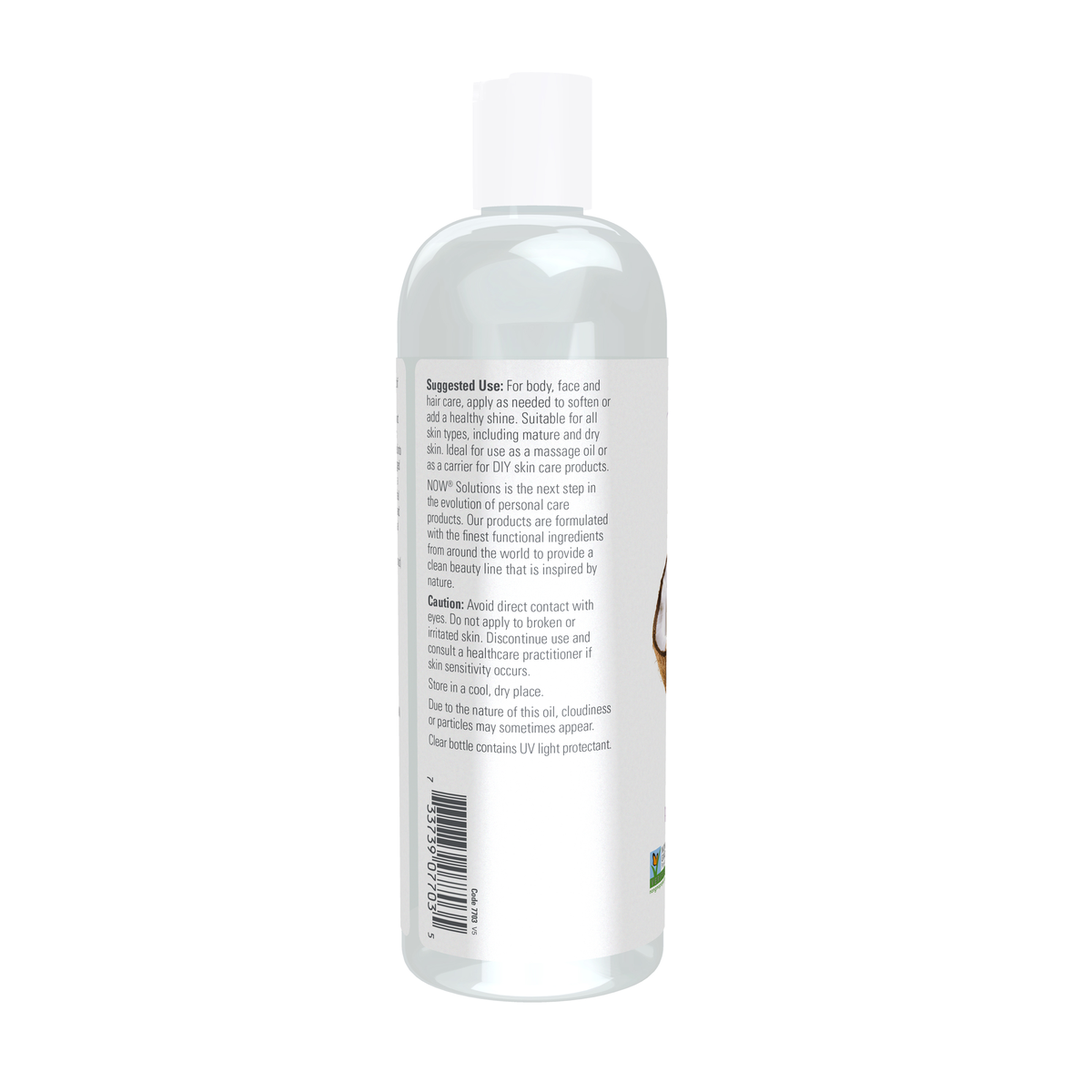 NOW Foods Liquid Coconut Oil - 16 fl. oz. – Left label / Etykieta producenta