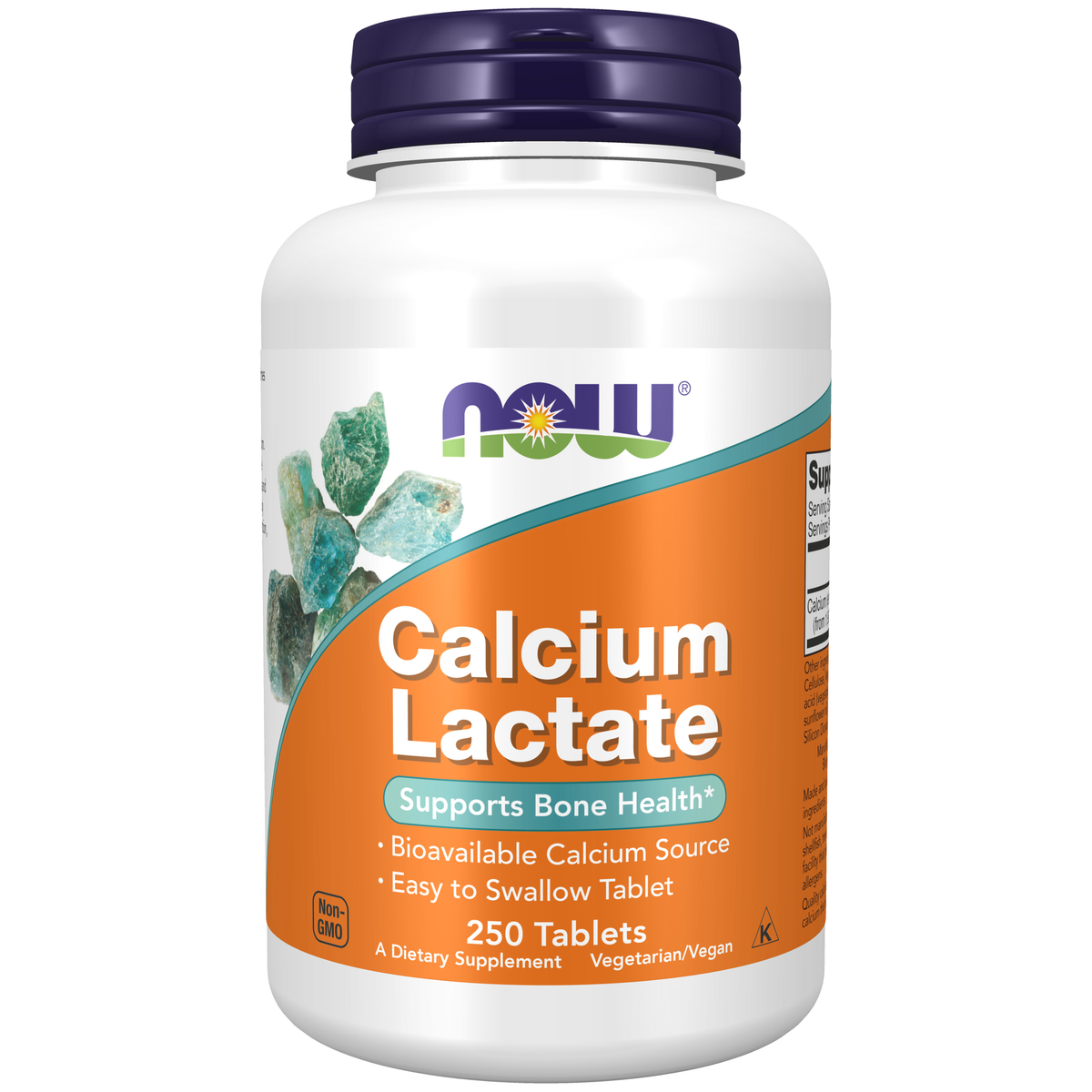 NOW Foods Calcium Lactate - 250 Tablets / wapń Lactate - 250 tabletek