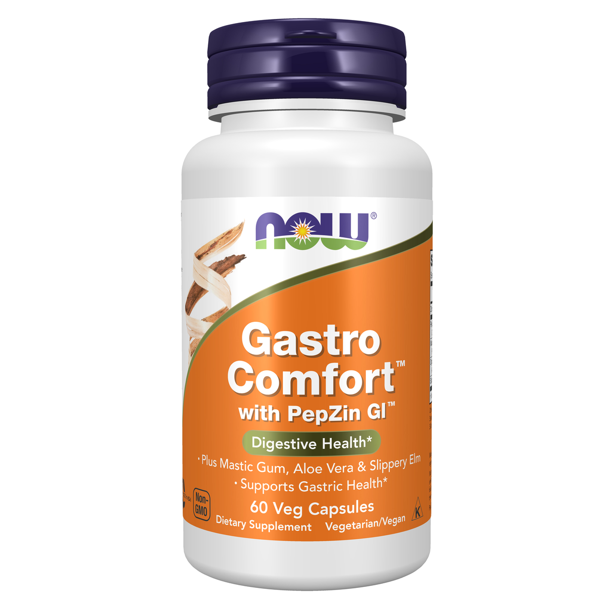 NOW Foods Gastro Comfort™ with PepZin GI™ - 60 Veg Capsules / Gastro Comfort™ z PepZin GI™ - 60 kapsułek roślinnych