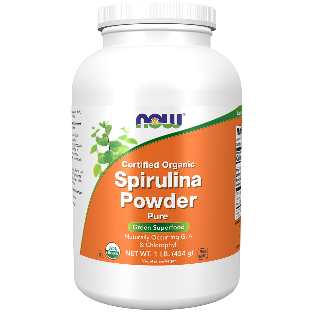 NOW Foods Spirulina, Organic Powder - 1 lb. / Spirulina, produkt ekologiczny proszek - 1 lb.