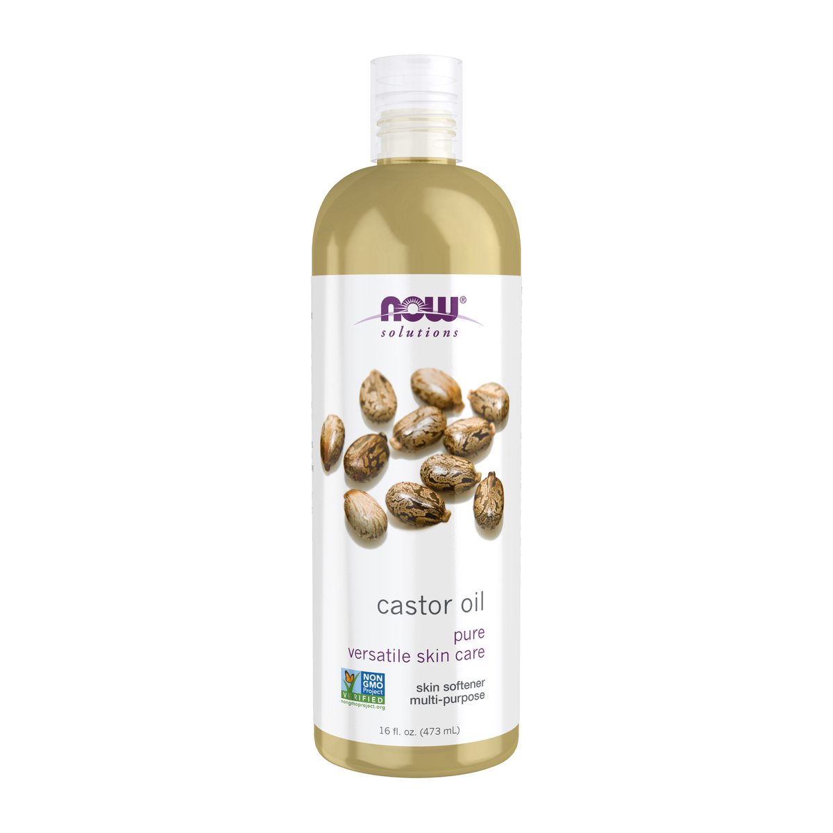 NOW Foods Solutions, Castor Oil, 100% Pure Versatile Skin Care, Multi-Purpose Skin Softener, 16-Ounce / Solutions, olej rycynowy, 100% czysty Versatile skóra Care, Multi-Purpose skóra Softener, 16-oz