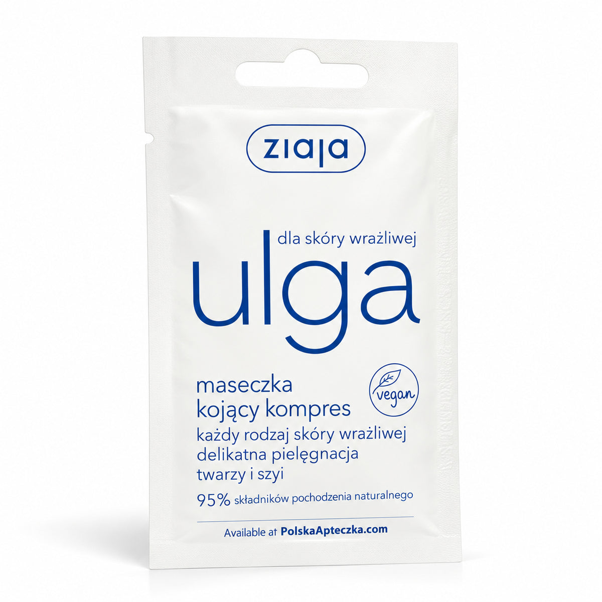 Sensitive Skin Soothing Face Mask 7ml - Ziaja product packaging on a white background