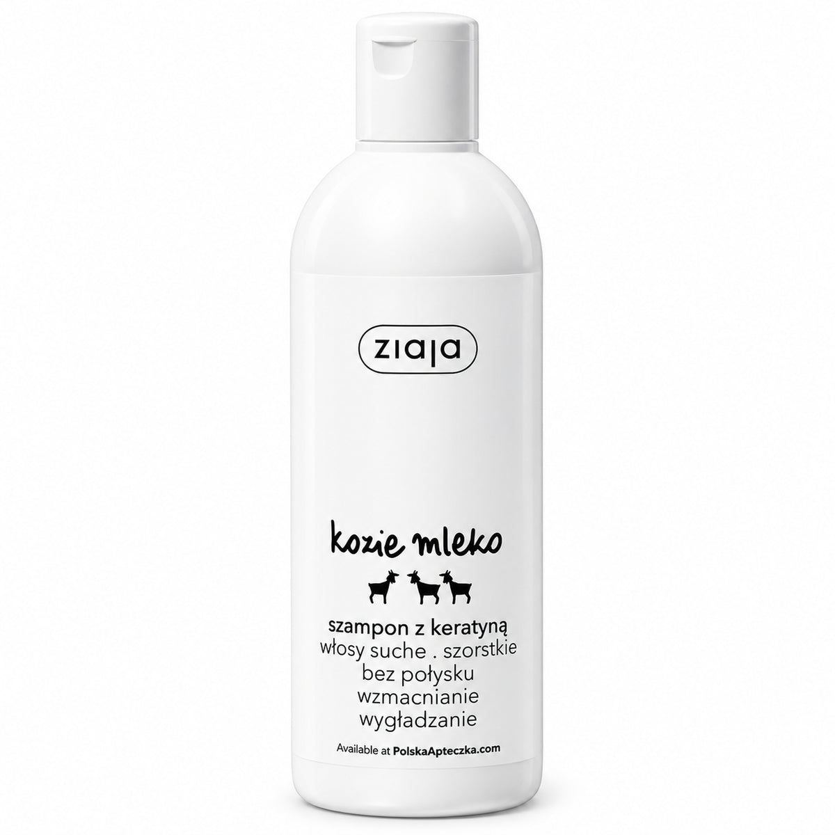 Goat's Milk Strengthening Shampoo for Dry Hair 400ml - Ziaja product packaging on a white background