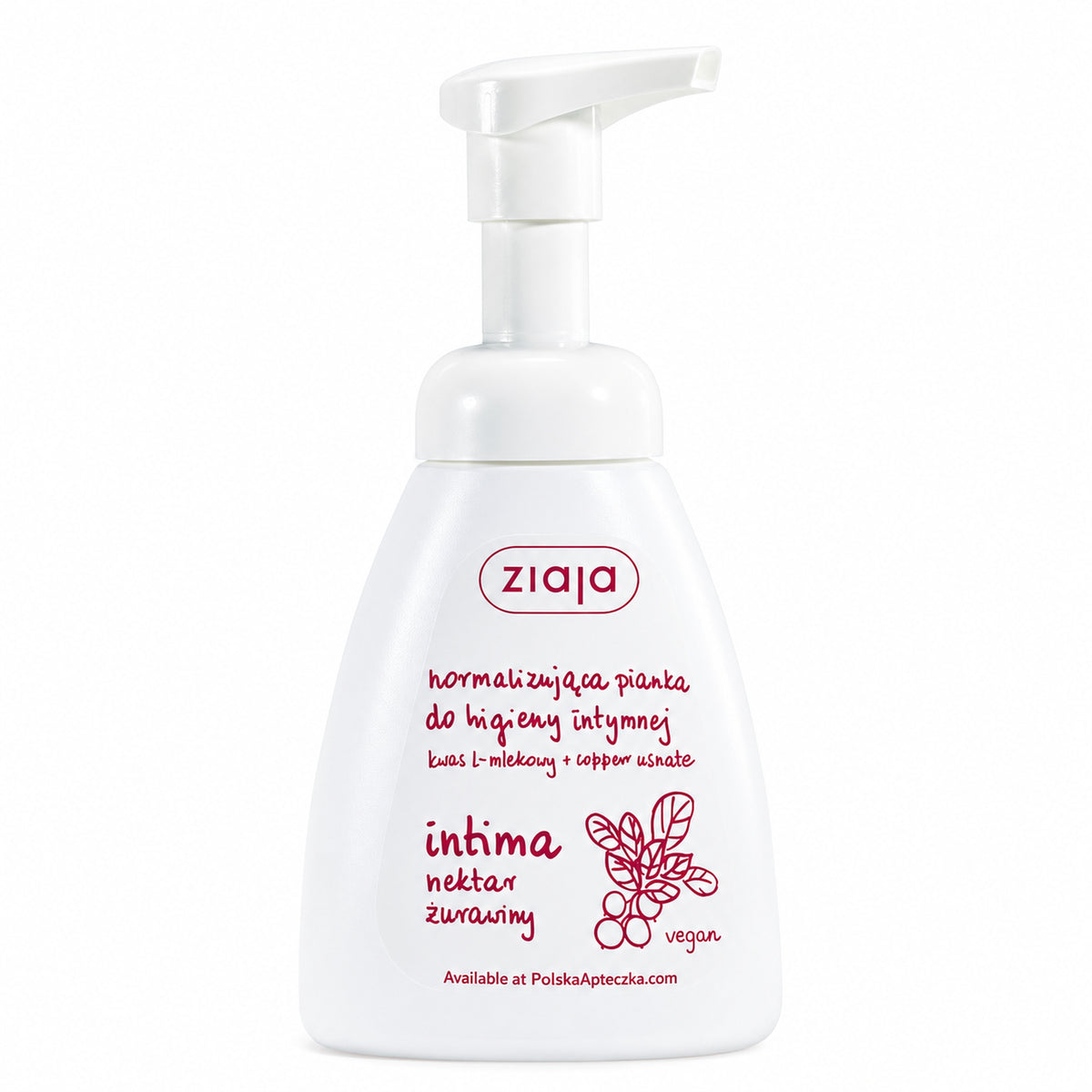 Intima Cranberry Normalizing Intimate Foam Wash 250ml - Ziaja product packaging on a white background