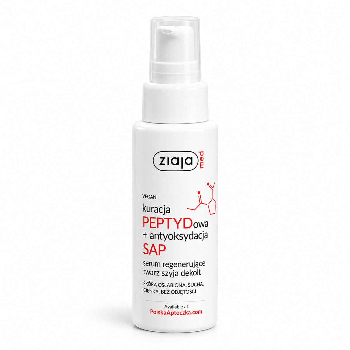 Med Peptide Regenerating Face Serum 50ml - Ziaja product packaging on a white background