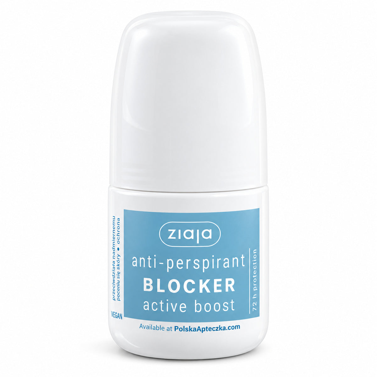 Blocker Active-Boost Antiperspirant Roll-On 60ml - Ziaja product packaging on a white background