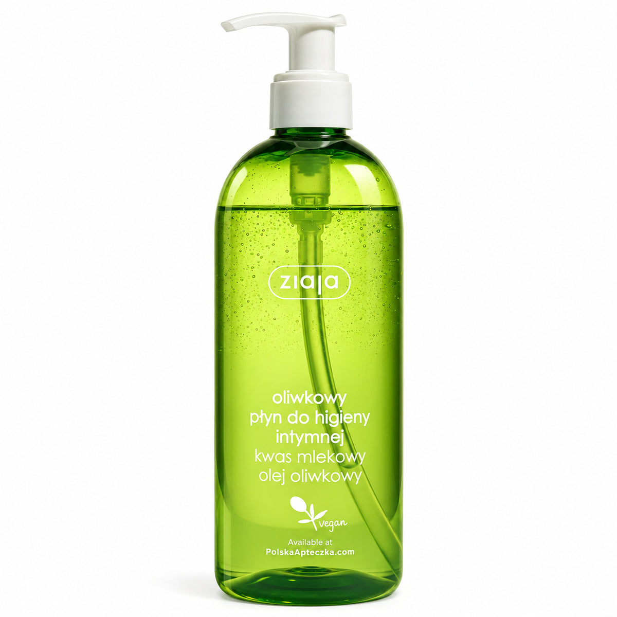 Olive Oil Intimate Wash with Pump 500ml - Ziaja product packaging on a white background