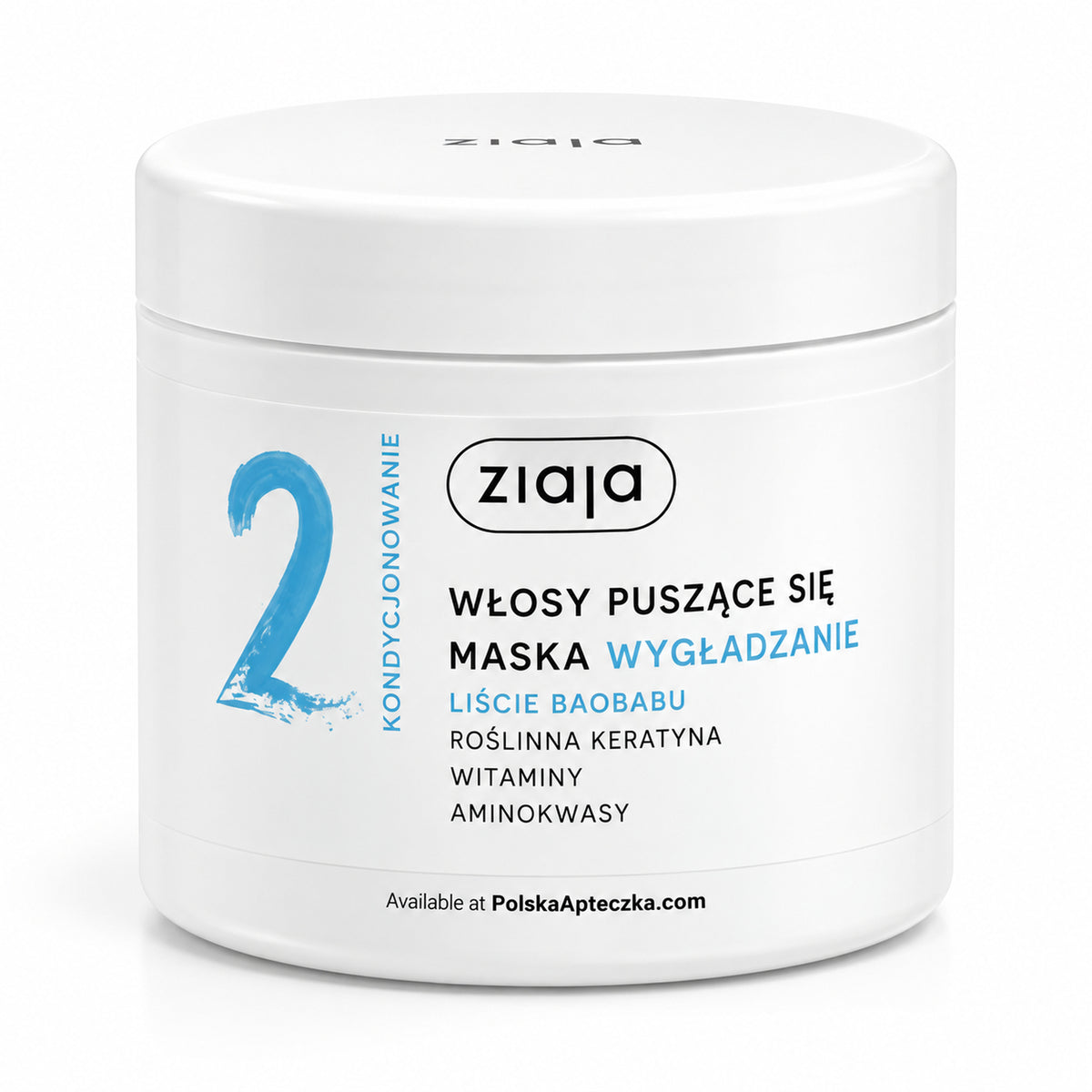 Vegan Baobab Smoothing Hair Mask 350ml - Ziaja product packaging on a white background