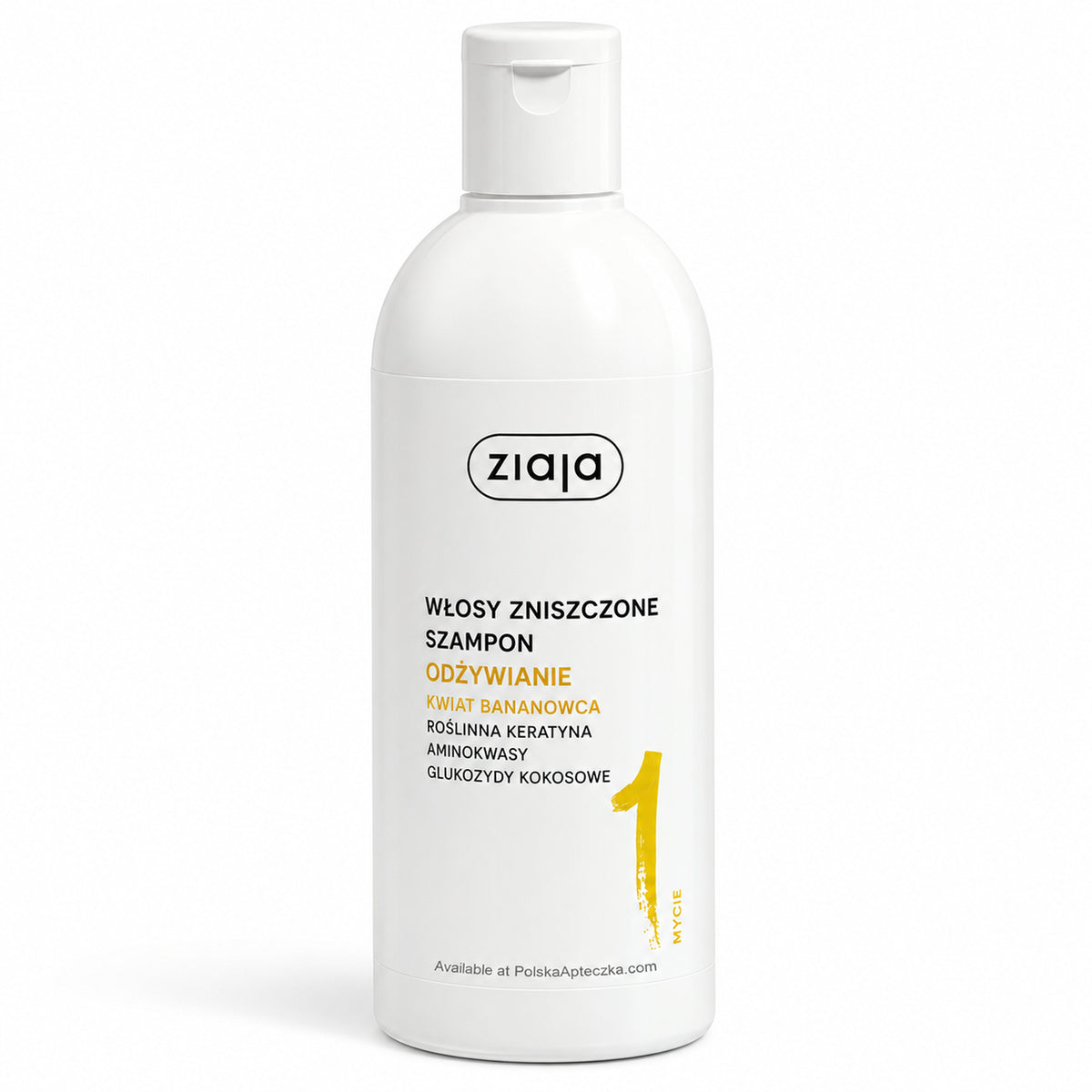 Vegan Banana Flower Nourishing Shampoo 400ml - Ziaja product packaging on a white background