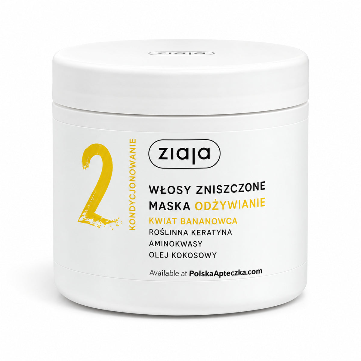 Vegan Banana Flower Nourishing Hair Mask 350ml - Ziaja product packaging on a white background
