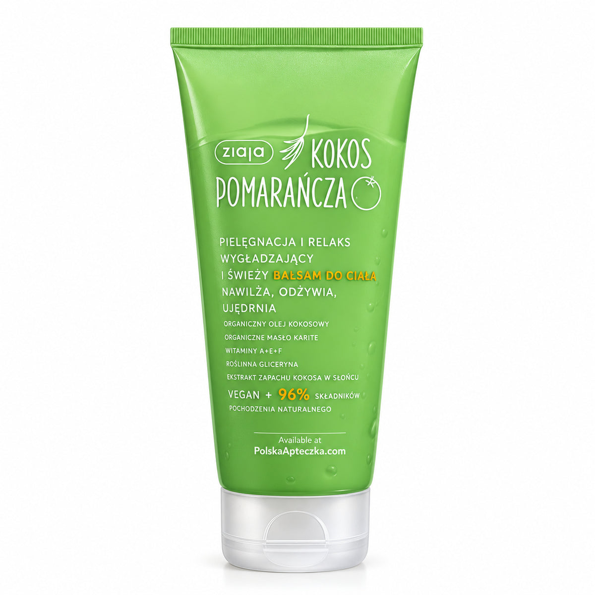 Coconut & Orange Moisturizing Body Lotion 200ml - Ziaja product packaging on a white background