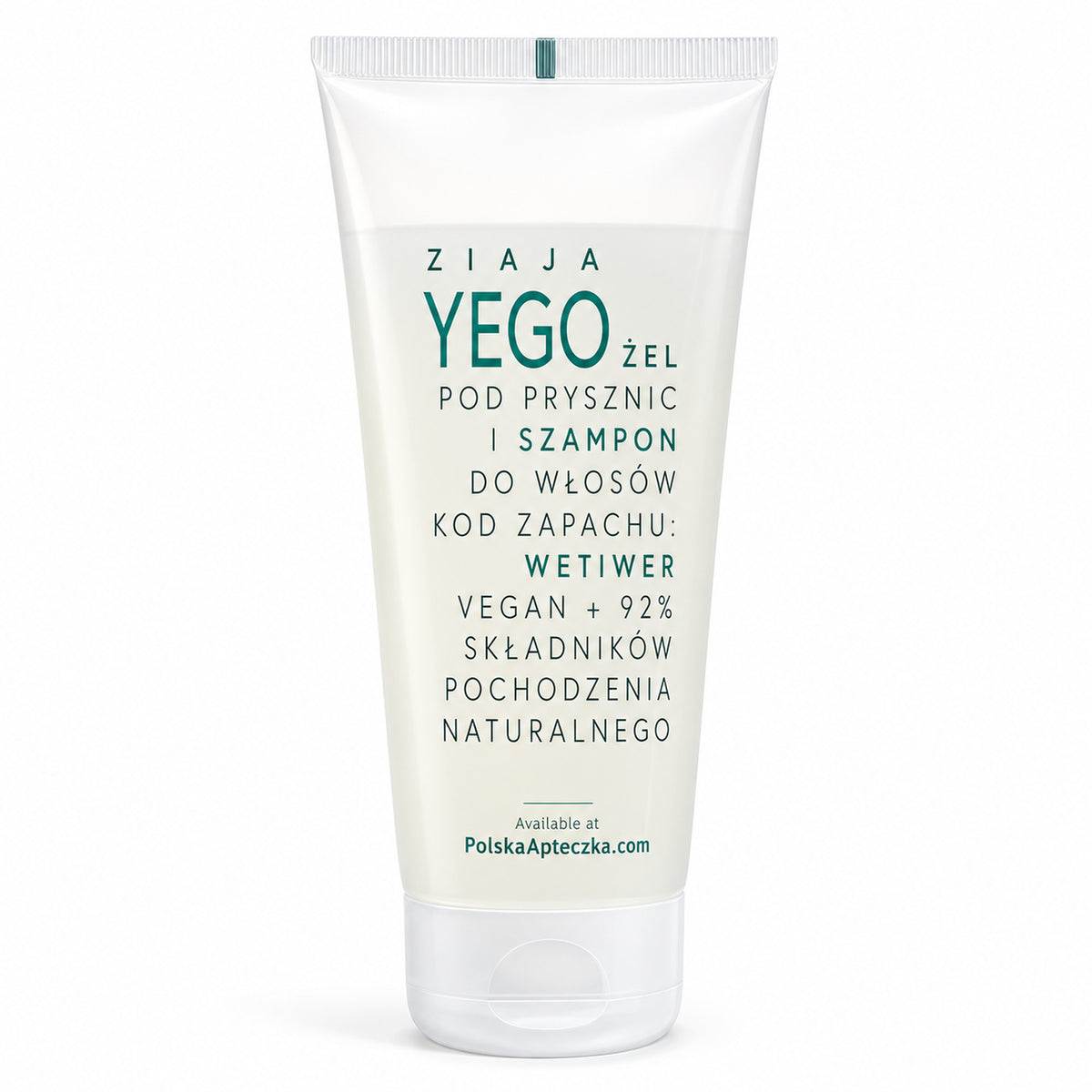 Yego Vetiver 2-in-1 Shower Gel & Shampoo 200ml - Ziaja product packaging on a white background