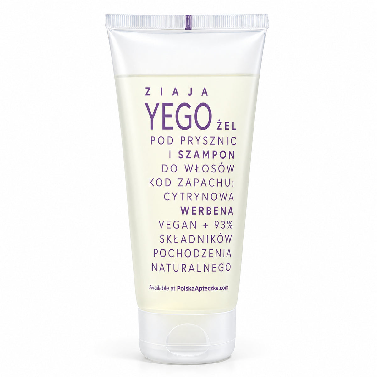 Yego Lemon Verbena 2-in-1 Shower Gel & Shampoo 200ml - Ziaja product packaging on a white background