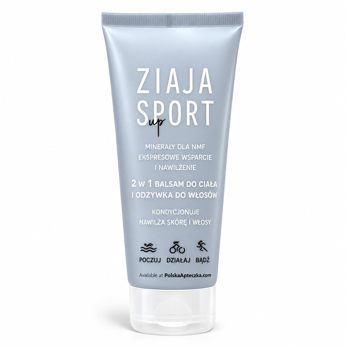 Sport 2-in-1 Body Lotion & Hair Conditioner 200ml - Ziaja product packaging on a white background