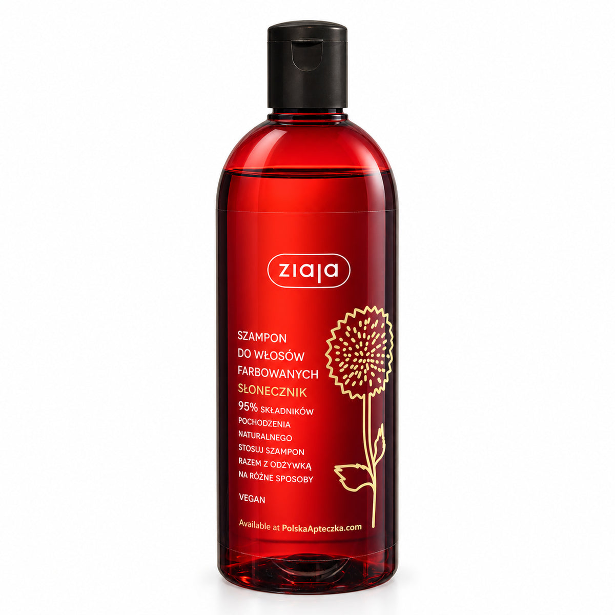 Sunflower Shampoo for Colored Hair 500ml - Ziaja product packaging on a white background
