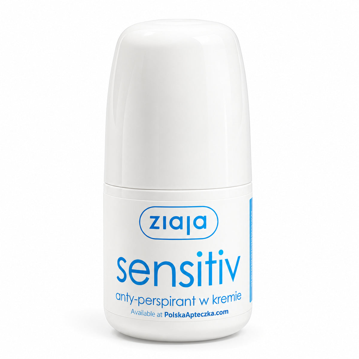 Sensitive Cream Antiperspirant Roll-On 60ml - Ziaja product packaging on a white background