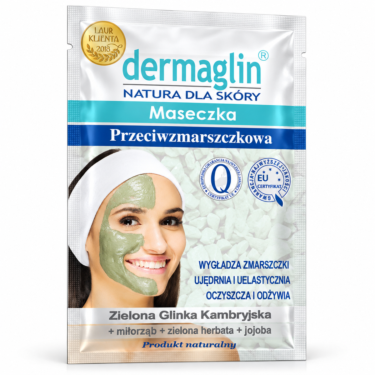 Dermaglin Anti-Wrinkle Green Clay Face Mask 20 g | Dermaglin Maseczka przeciwzmarszczkowa z zieloną glinką 20 g