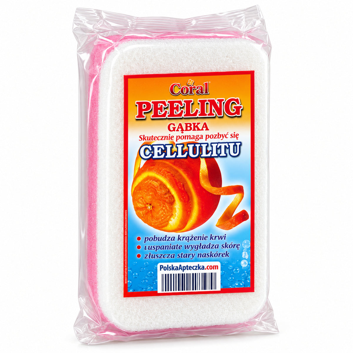 Anti-Cellulite Exfoliating Massage Sponge, 1 pc – CORAL / Antycellulit – Gąbka peelingująca do masażu, 1 szt.