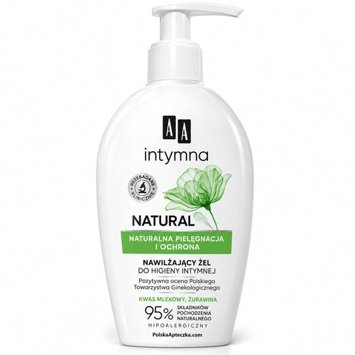 Intymna Natural 95% Moisturizing Intimate Wash, 300 ml – AA / Intymna Natural 95% Nawilżający płyn do higieny intymnej, 300 ml – AA