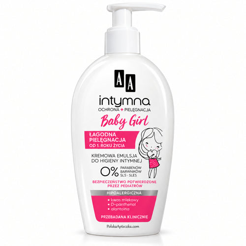 Intymna Baby Girl Gentle Intimate Wash Ages 1+, 300 ml – AA / Intymna Baby Girl Delikatna emulsja od 1. roku życia, 300 ml – AA