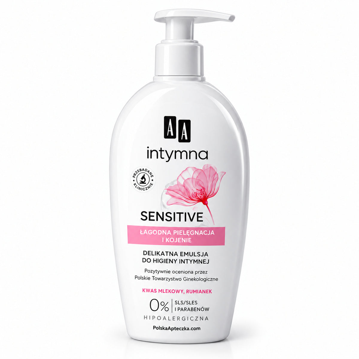 AA Intymna Sensitive Intimate Hygiene Emulsion pH Balanced 300ml / Intymna Sensitive Płyn do higieny intymnej o fizjologicznym pH, 300 ml – AA